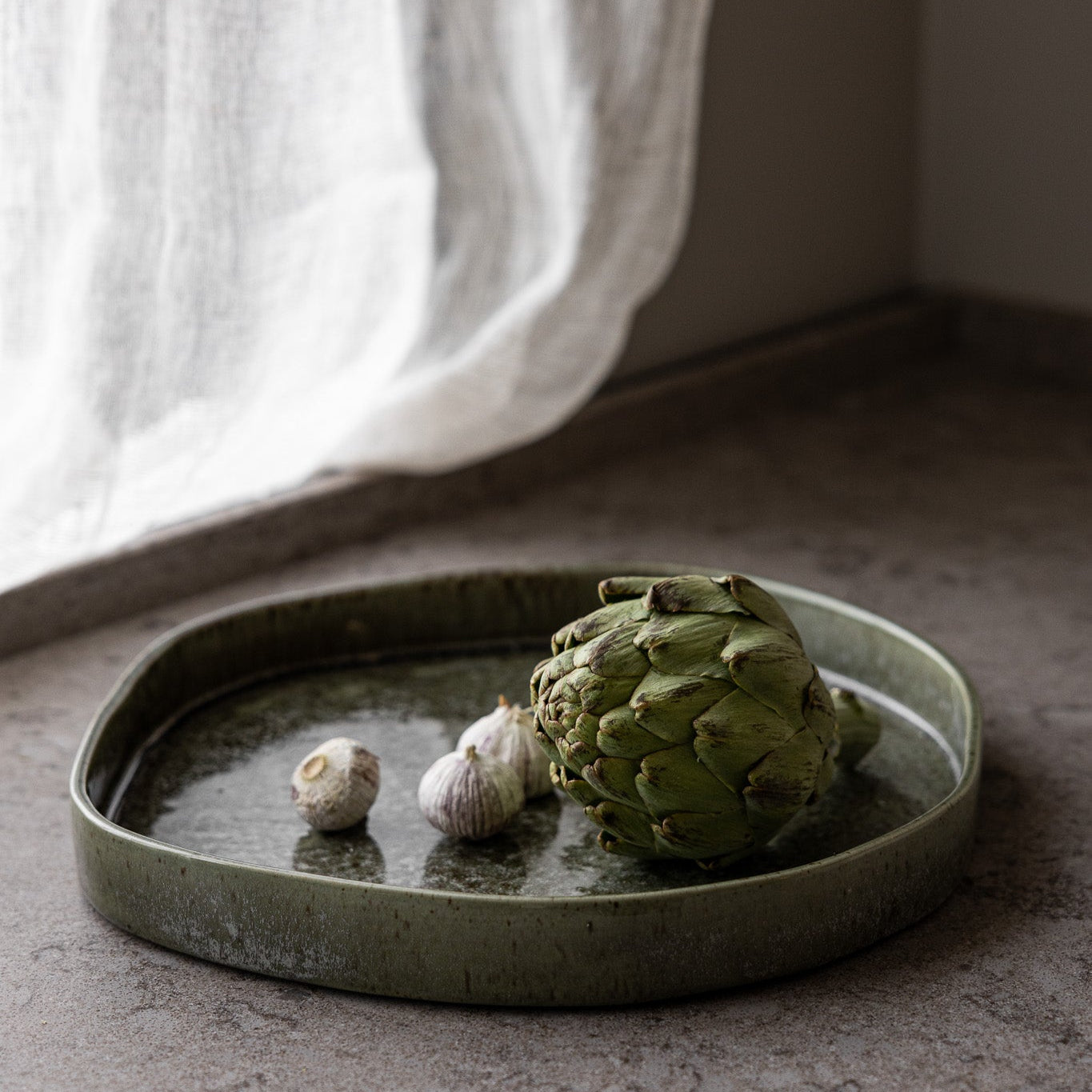 Tablet "Ekliden", grün/Keramik