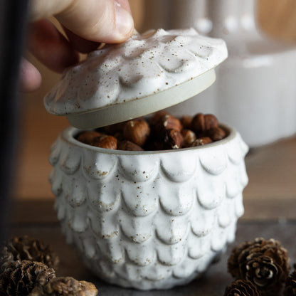 Keramikdose Zapfen "Bergsjö", beige