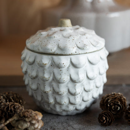 Keramikdose Zapfen "Bergsjö", beige