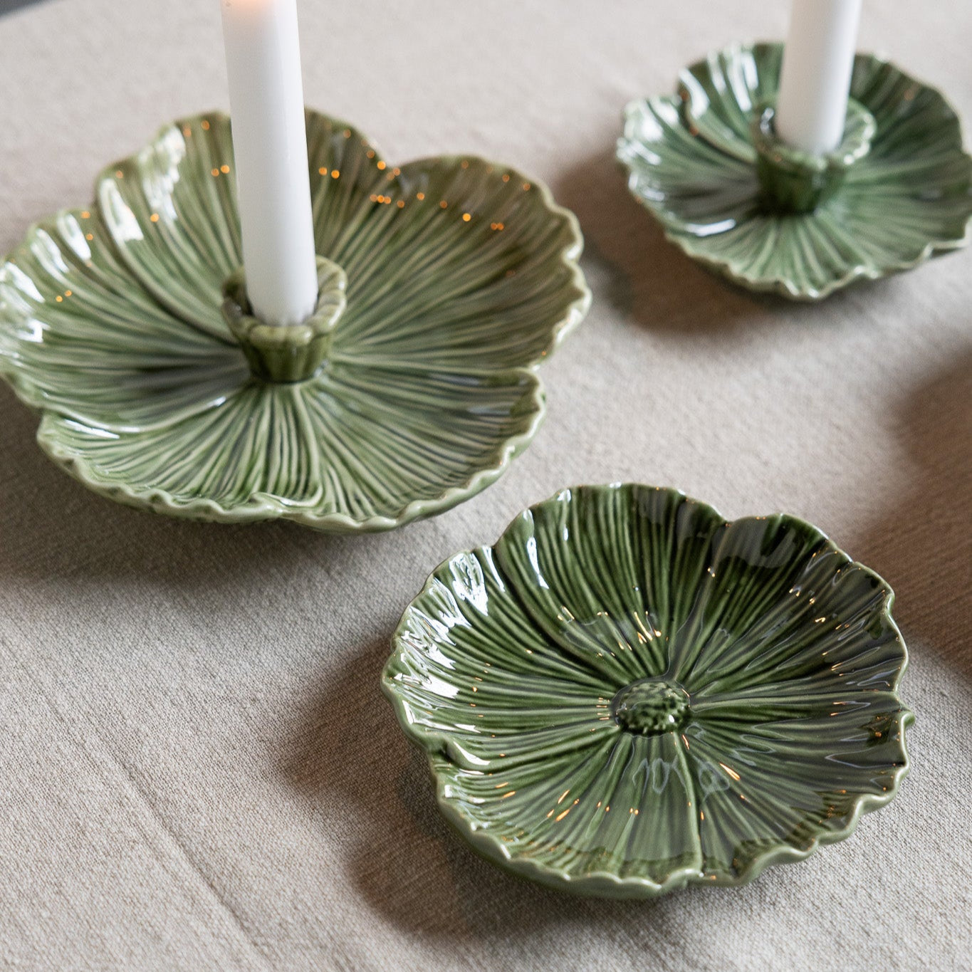 Teller/Tablett "Blomster", grün/klein