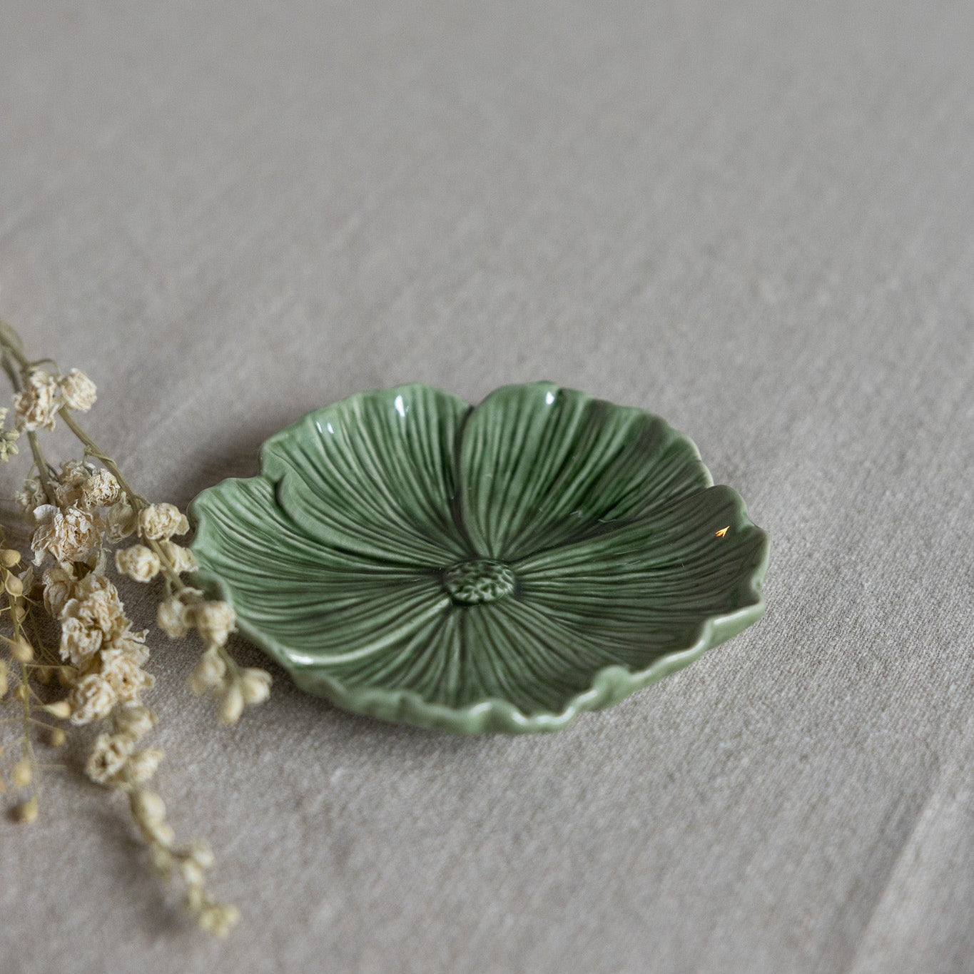 Teller/Tablett "Blomster", grün/klein