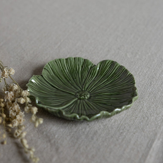 Teller/Tablett "Blomster", groß/grün