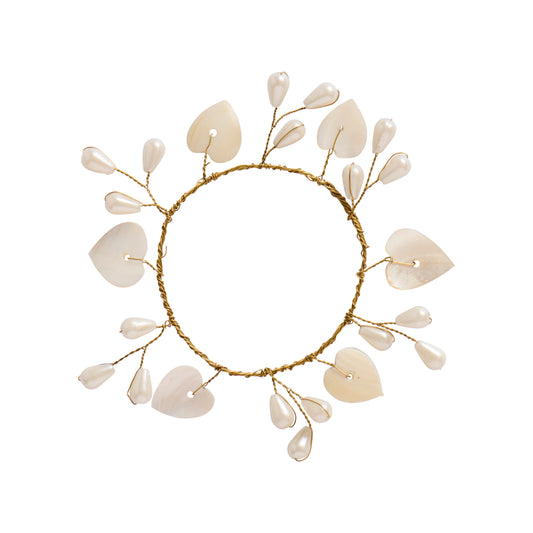 Kranz Mini "Magic and Wishes, Herzperlen weiß