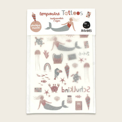 Kindertatoo "Schulkind, under the sea" mit Glitzer