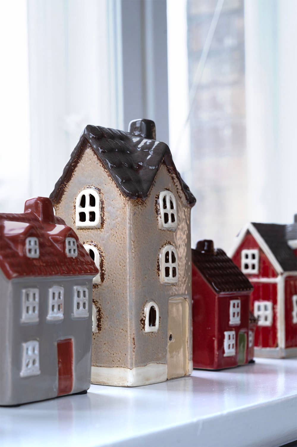 Beiges Haus für Teelicht
