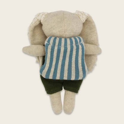 Hase "Kindergartenkind" mit Rucksack, oliv/blau