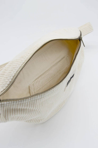 Bauchtasche "Sasha", Velours/Beige