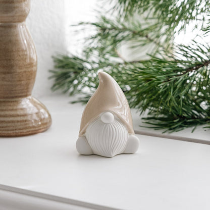 Wichtel "Harald" weiß mit beiger Mütze