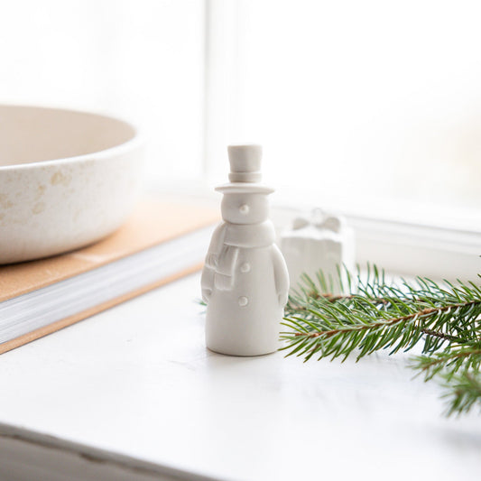 Schneemann Keramik "Rune", weiß