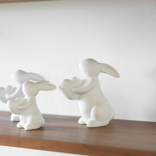 Keramikhase "Amelia", weiß/mittel