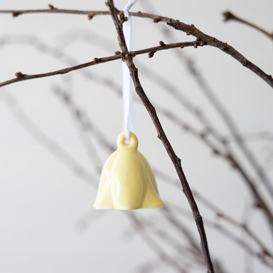 Keramikblume hängend "Blaklocka", hellgelb