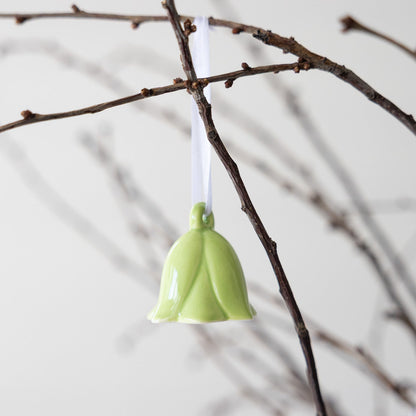 Keramikblume hängend "Blåklocka", grün