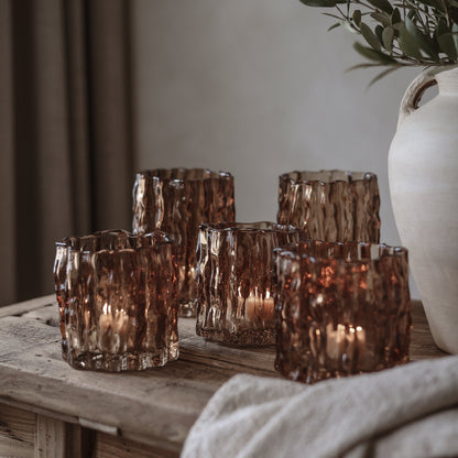 Windlicht groß, kastanienbraun