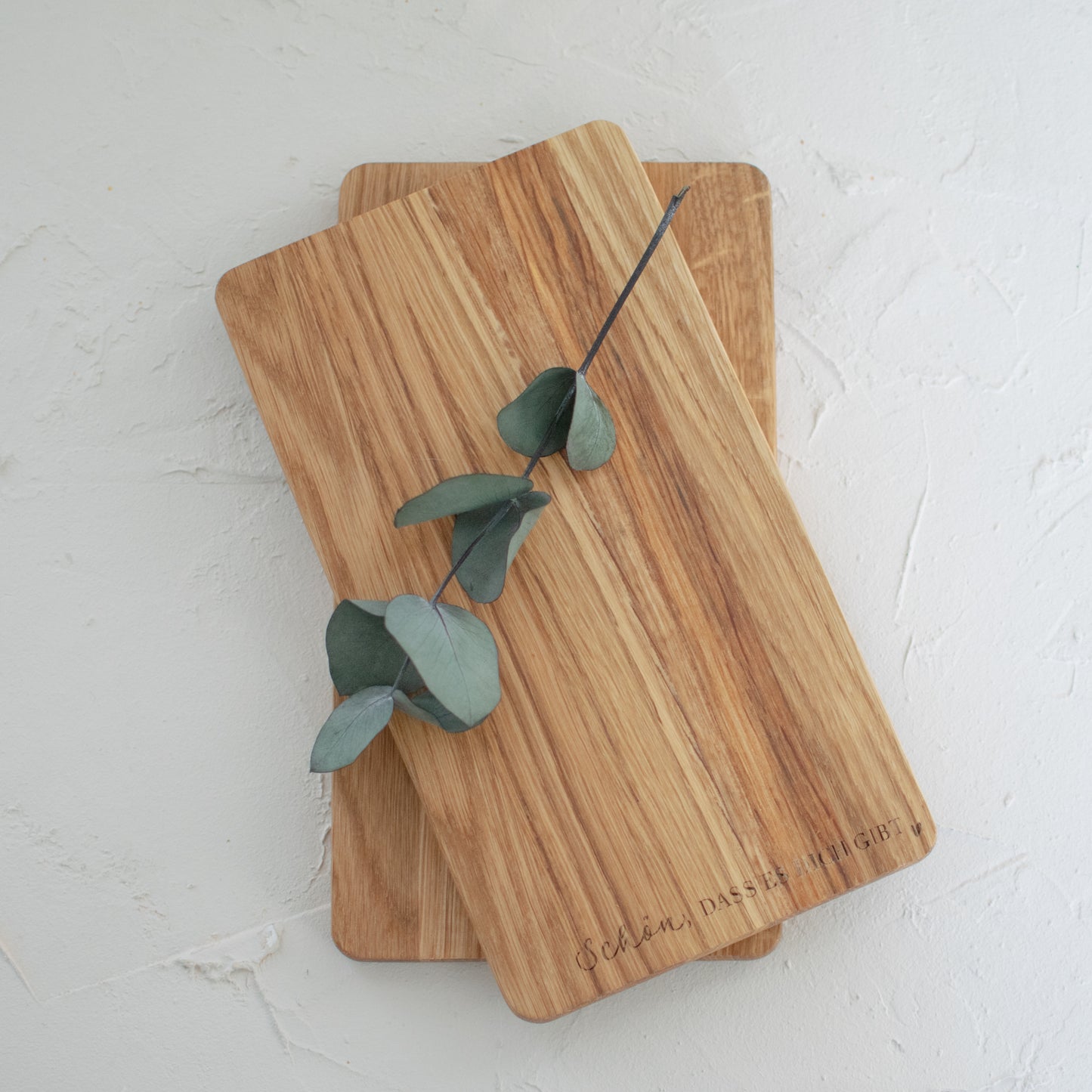 Holzbrett "Schön, dass es dich gibt", Eiche geölt