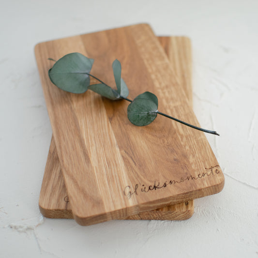 Holzbrett "Glücksmomente", Eiche geölt