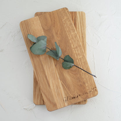 Holzbrett "Glücksmomente", Eiche geölt