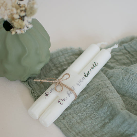 Stabkerzenset "Oma", weiß