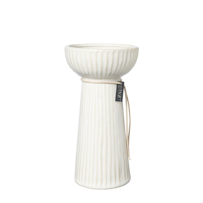 Hyazinthenvase aus Keramik "geriffelt", hoch