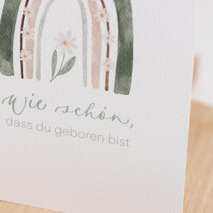 Klappkarte "Wie schön, dass du geboren bist", A6 inkl. Kuvert
