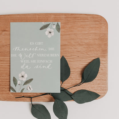 Postkarte "Menschen, die die Welt verzaubern"