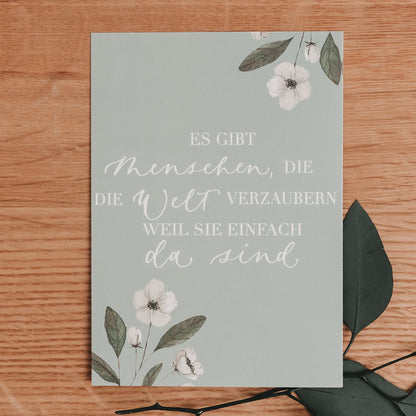Postkarte "Menschen, die die Welt verzaubern"