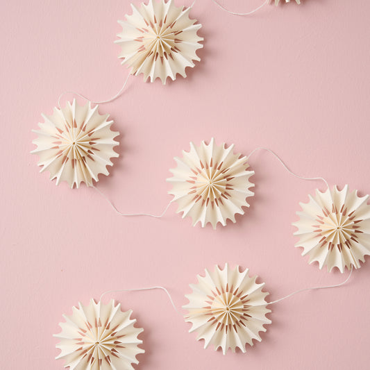 Schneeflockengirlande "Stelle", weiß