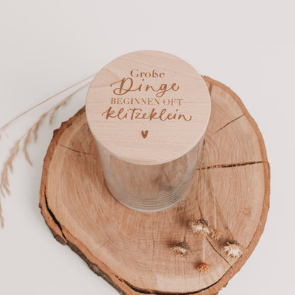 Vorratsglas "Große Dinge beginnen oft klitzeklein", 3 Größen