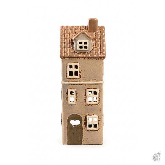 Braunes Haus für Teelicht