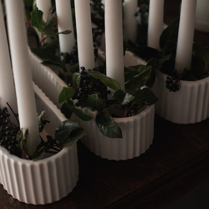 Stabkerzenhalter für 4 Kerzen, weiß/glänzend