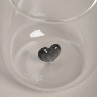 Trinkglas Herzfigur, schwarz