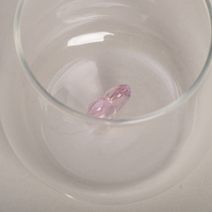 Trinkglas Herzfigur, rosa