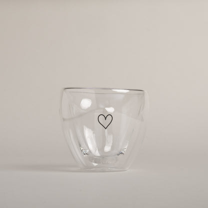 Herz-Glas doppelwandig, 200ml