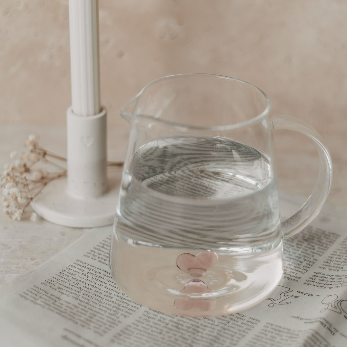 Karaffe "Herzfigur" rosa