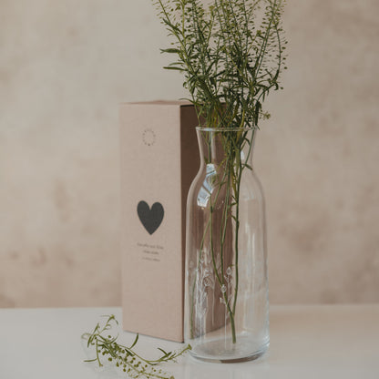Glaskaraffe "Blumen", weiß