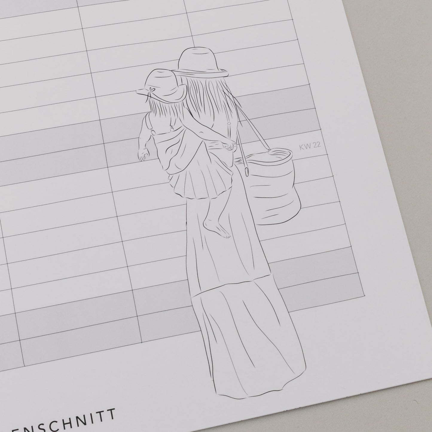 Familienkalender 2026, Eulenschnitt