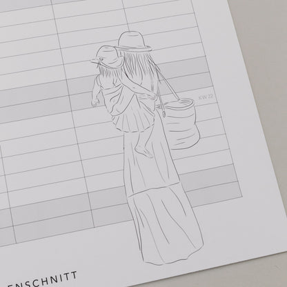 Familienkalender 2026, Eulenschnitt