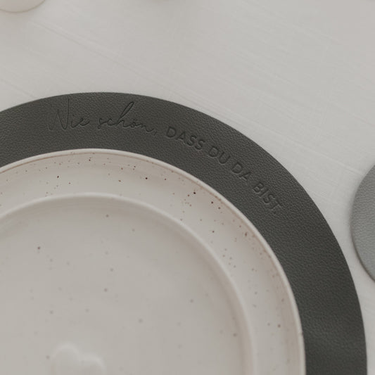 Wendbares Platzset "Wie schön", grau