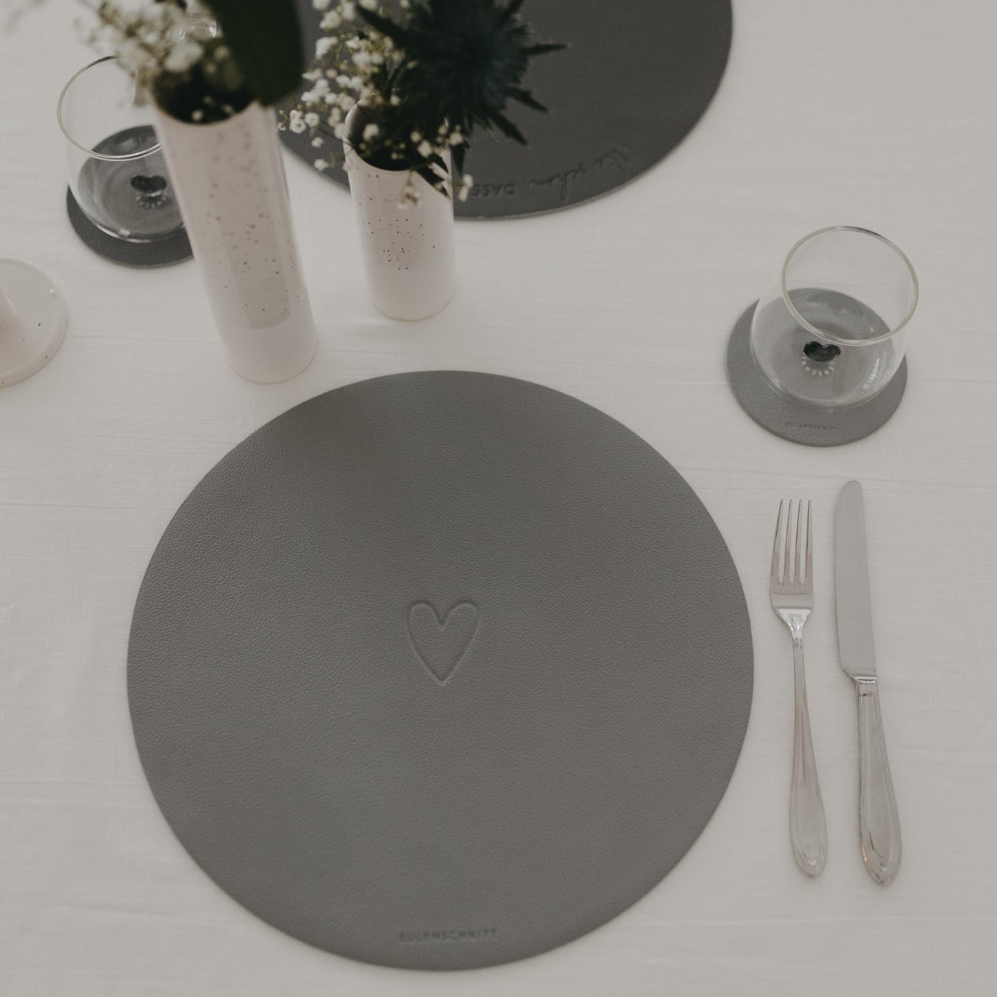 Wendbares Platzset "Wie schön", grau