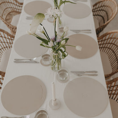 Wendbares Platzset "Wie schön" Creme