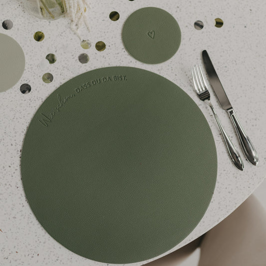 Wendbares Platzset "Wie schön,..." Grün