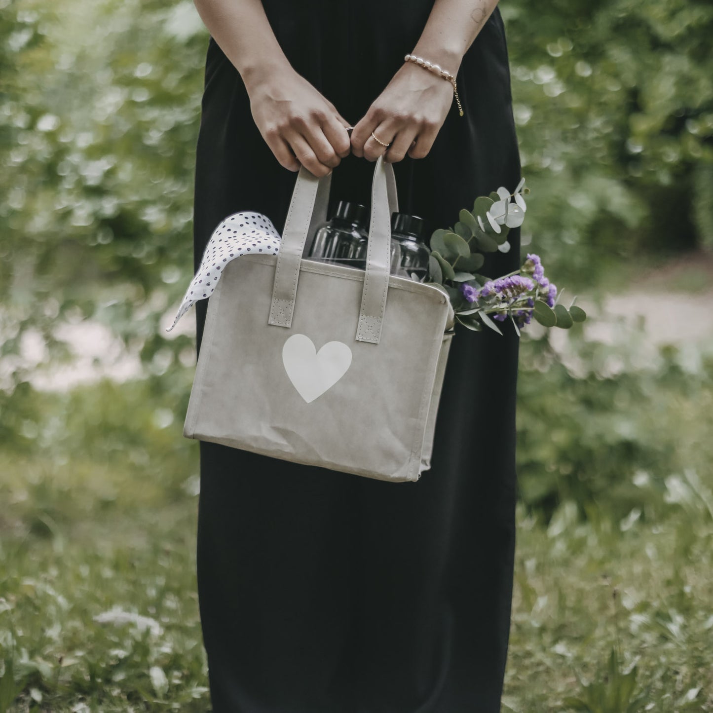 Kühltasche klein "grau Herz"